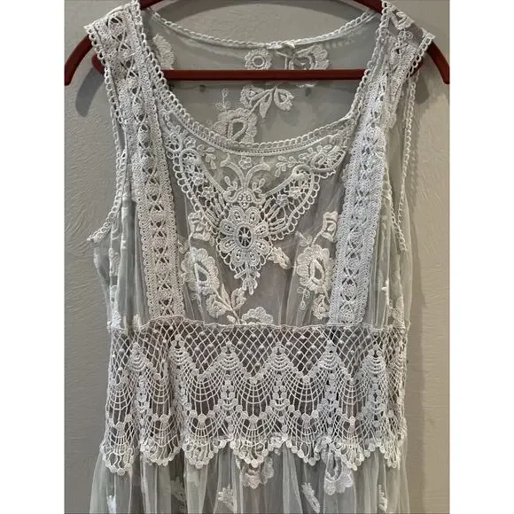 Sundance Dress 16 Lace Floral Embroidered Love Always Coquette Delicate Dainty - Picture 3 of 13